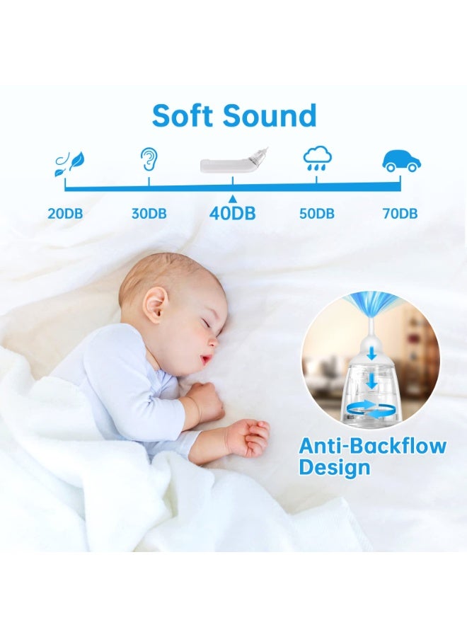 Celeritek Electric Nasal Aspirator for Baby, Large Flow, Baby Nose Sucker with 3 Suction Levels, Rechargeable Nose Cleaner for Toddlers, Music and Light Soothing, Soft Silicone Tips - Image 4